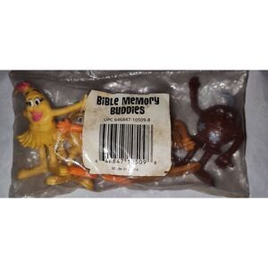 NIP Vintage Bible Memory Buddies Lot Of Five Different Characters Verses Toys
